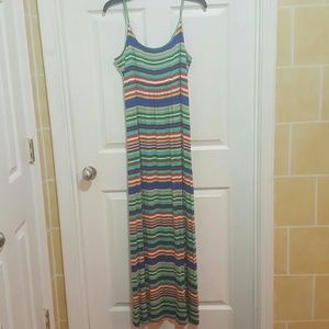 Calvin Klein multi colored striped maxi